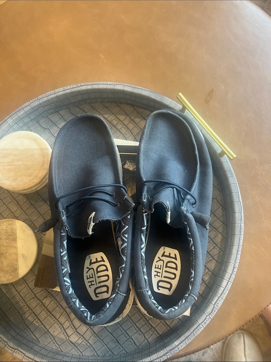 Hey Dude Other - Hey Dude Blue Canvas Lace-Up Casual Slip-Ons
